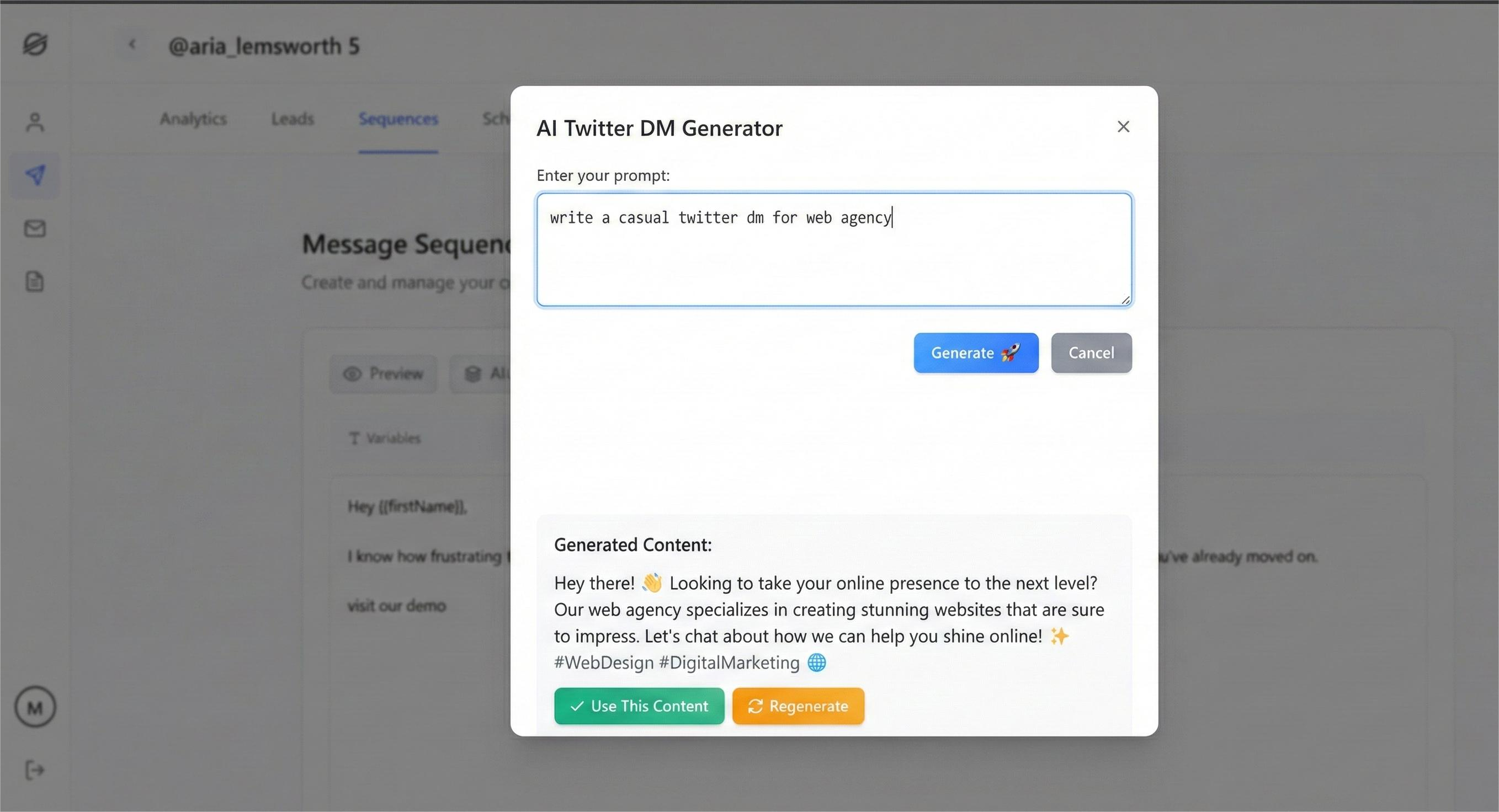 Nodott AI Message Generation - Automated Personalized DM Creation